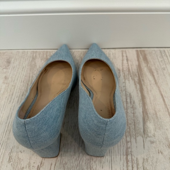 Marc Fisher | ZALA BLOCK HEEL POINTY TOE PUMP | Light Blue Denim | Size 8 - Picture 11 of 12